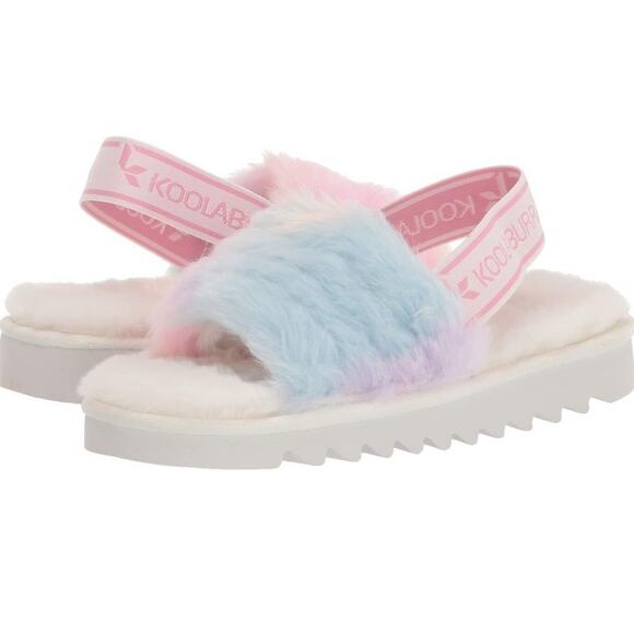 Koolaburra by UGG Unisex - K Fuzz'n Pastel Sandal, Size 9 NWT Cozy Gift Ready - Picture 1 of 14